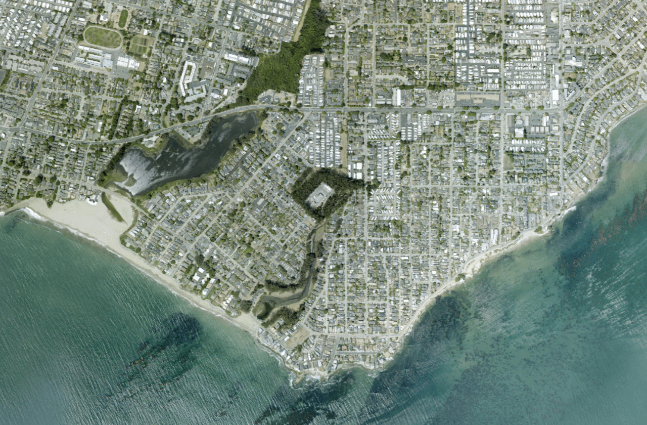 Satellite view of Pleasure Point