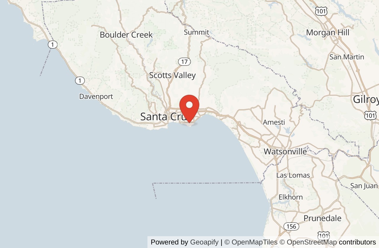Map showing Pleasure Point location