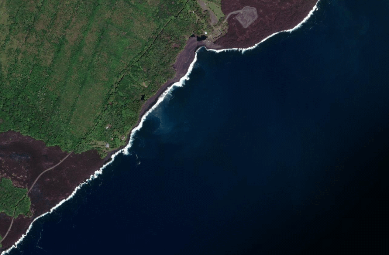 Satellite view of Pohoiki (Isaac Hale Beach Park)