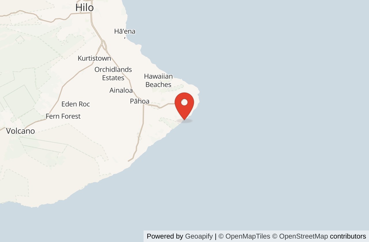 Map showing Pohoiki (Isaac Hale Beach Park) location