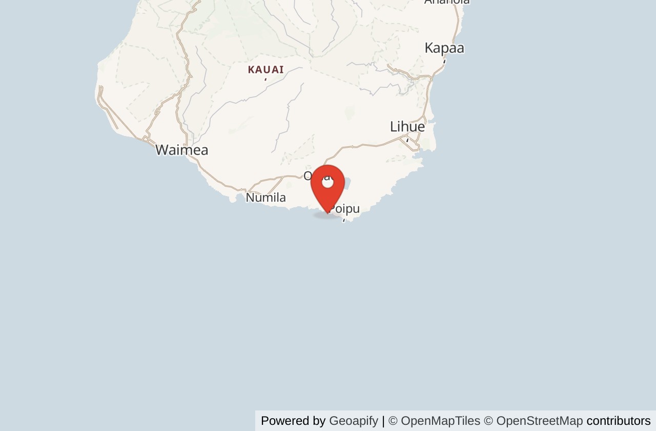 Map showing Poipu Beach location