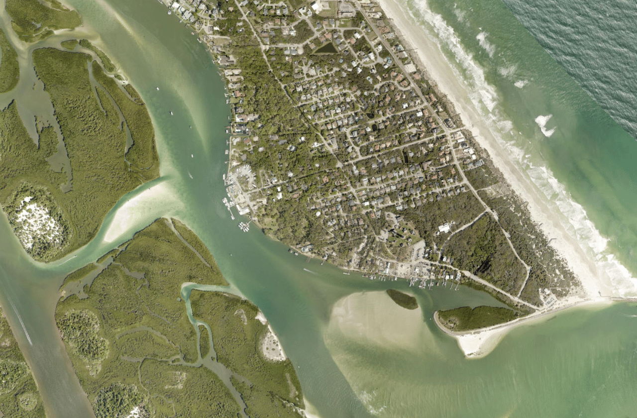 Satellite view of Ponce Inlet