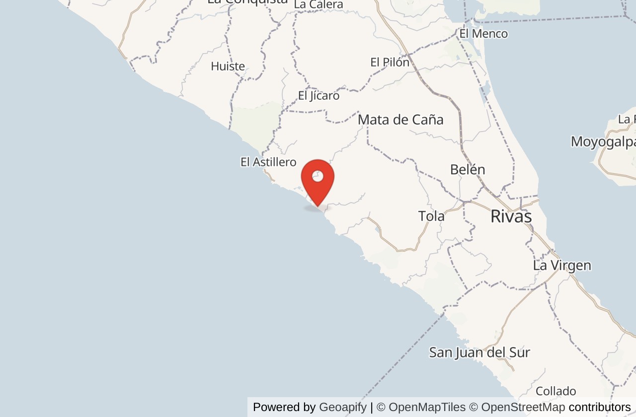 Map showing Popoyo location