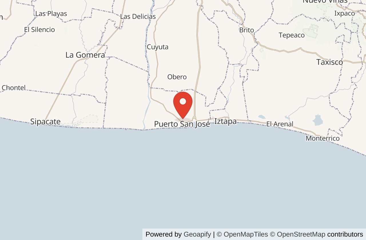 Map showing Puerto San Jose location
