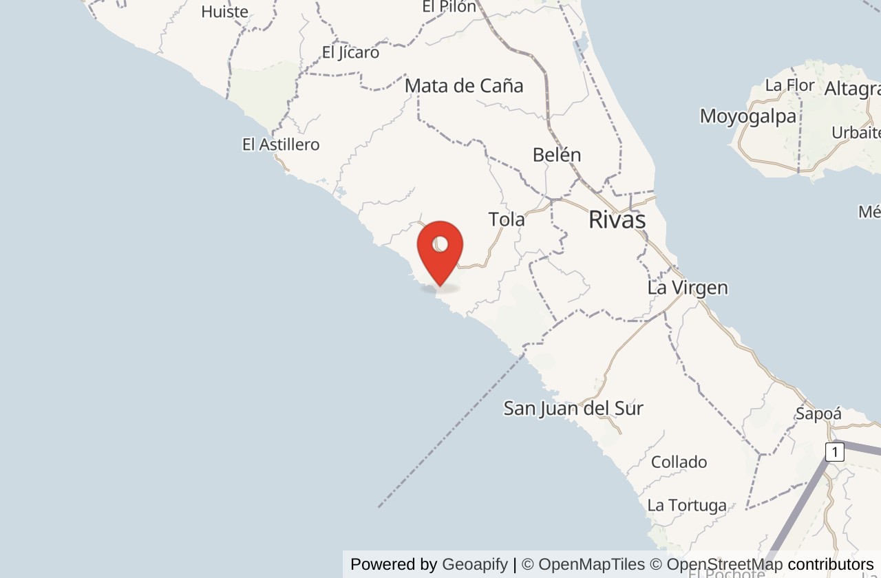 Map showing Punta Manzanillo location