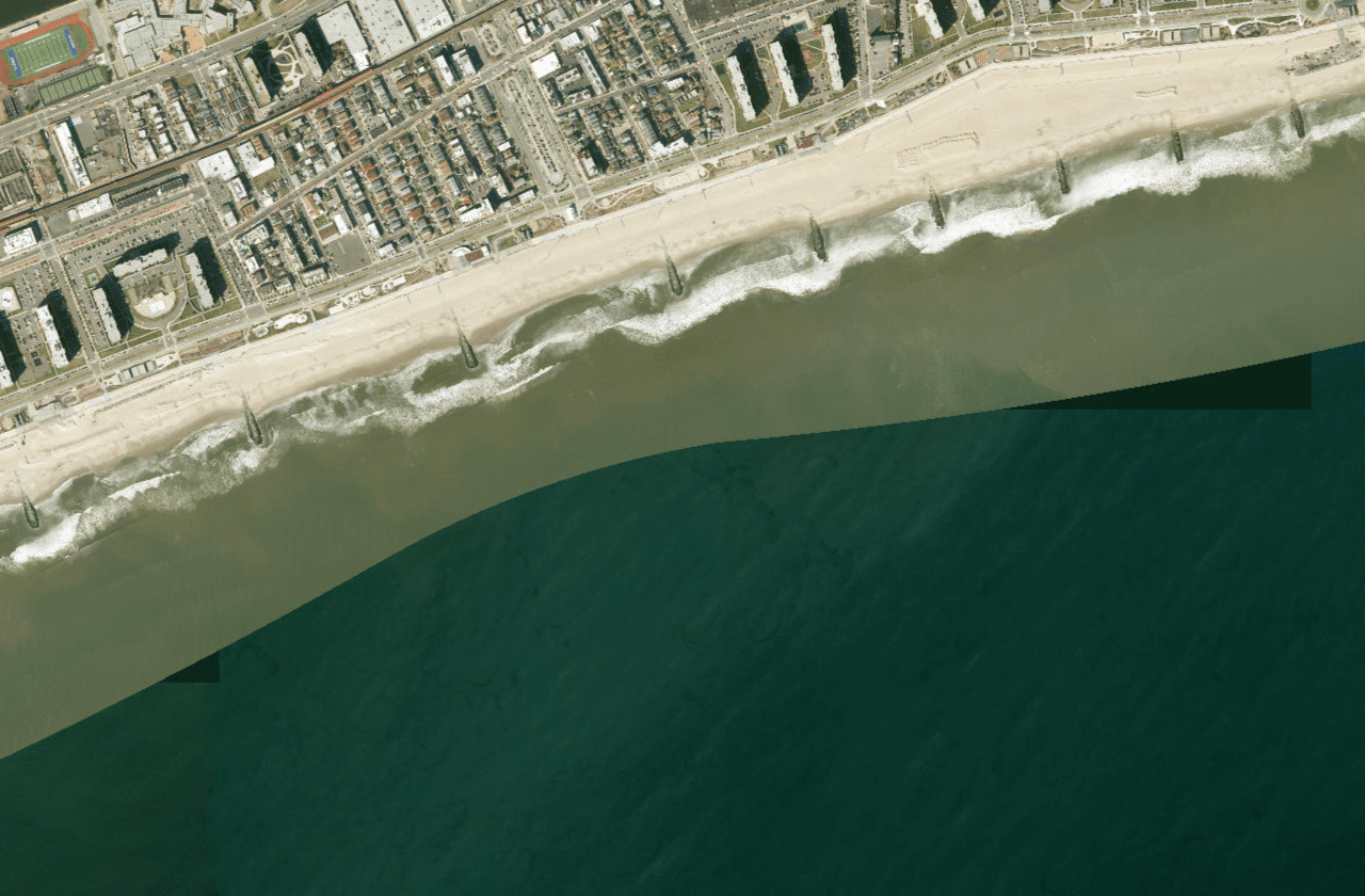 Satellite view of Rockaway Beach