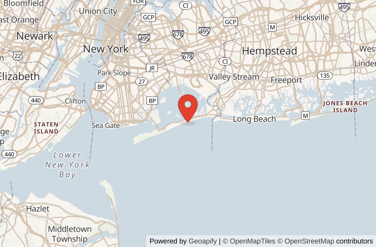 Map showing Rockaway Beach location