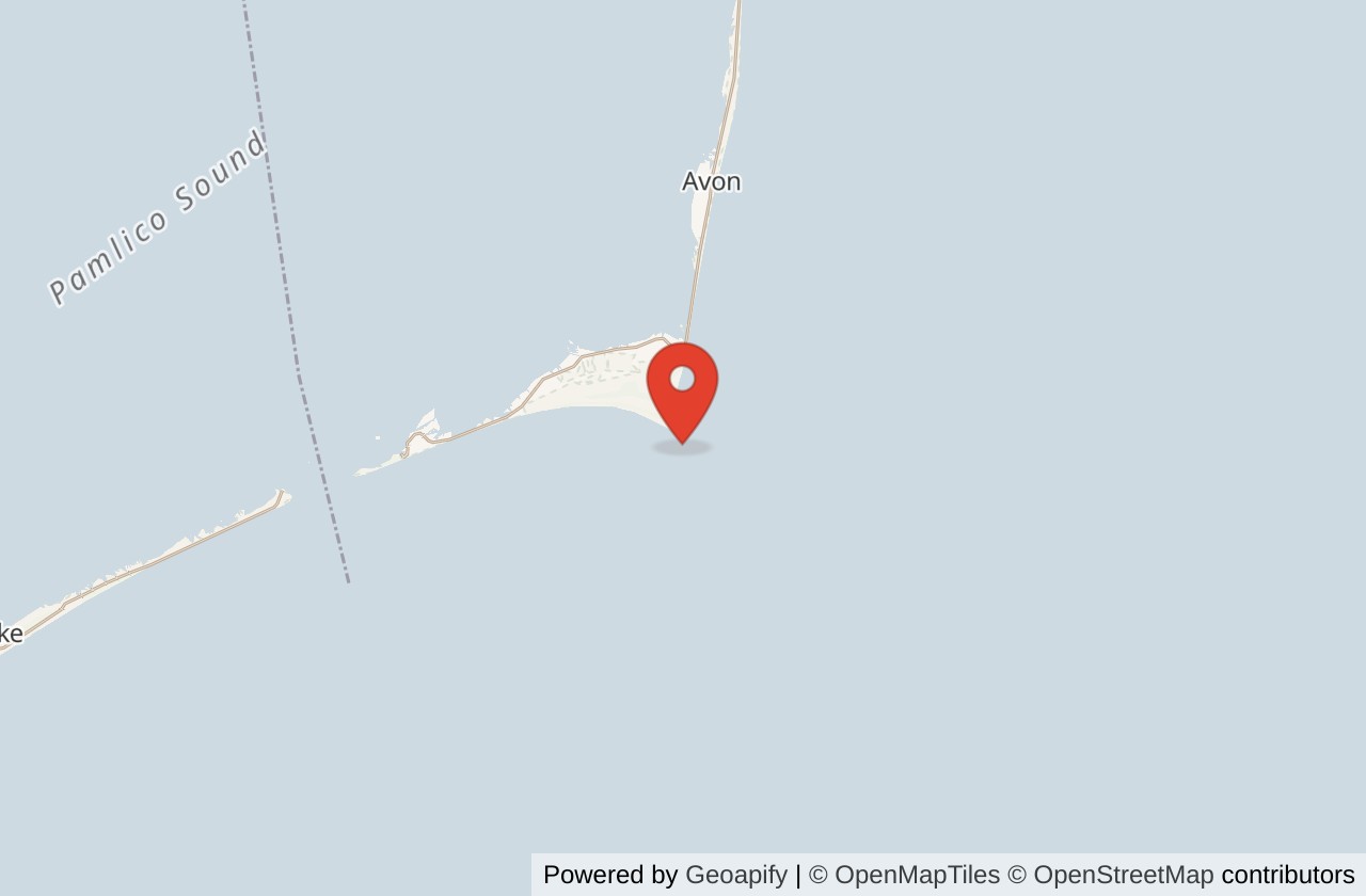Map showing S-Turns (Cape Hatteras) location
