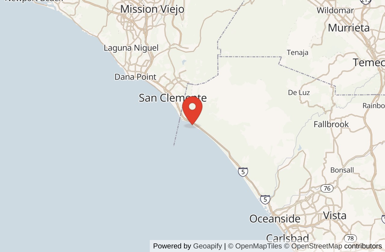 Map showing San Onofre (Old Man's) location