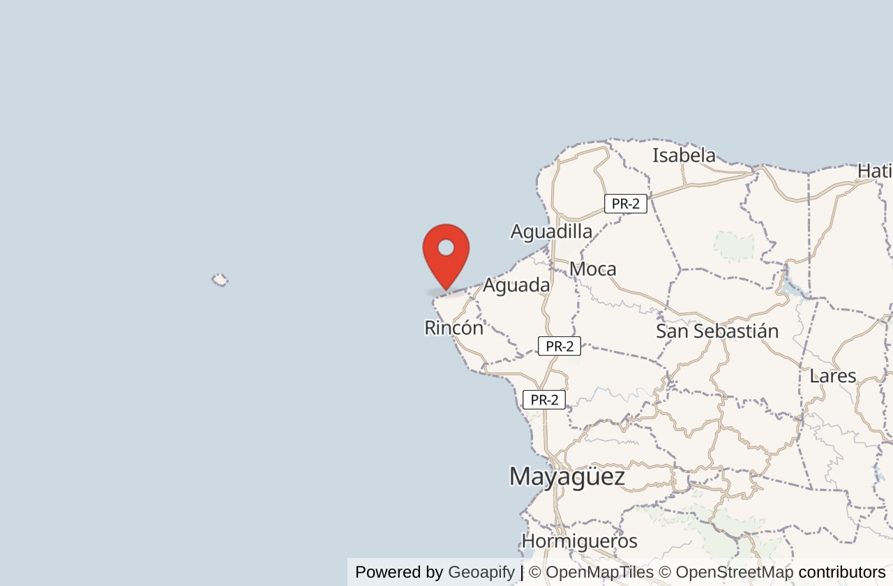 Map showing Sandy Beach (Rincon) location