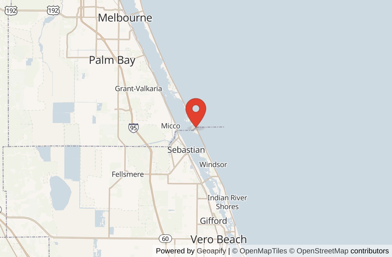 Map showing Sebastian Inlet location