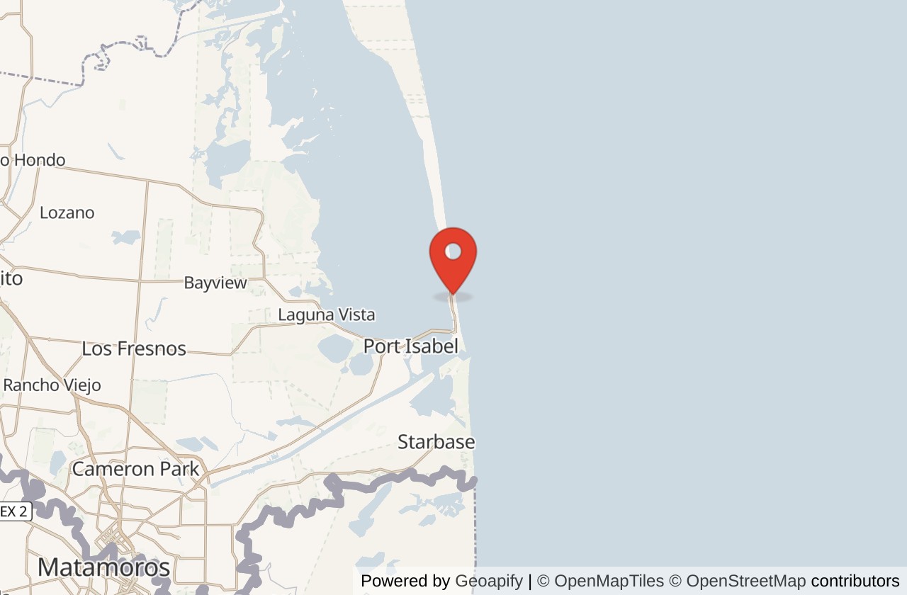 Map showing South Padre Island location
