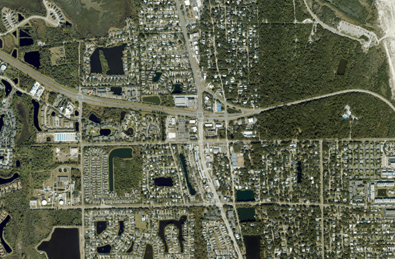 Satellite view of St. Augustine Beach Pier