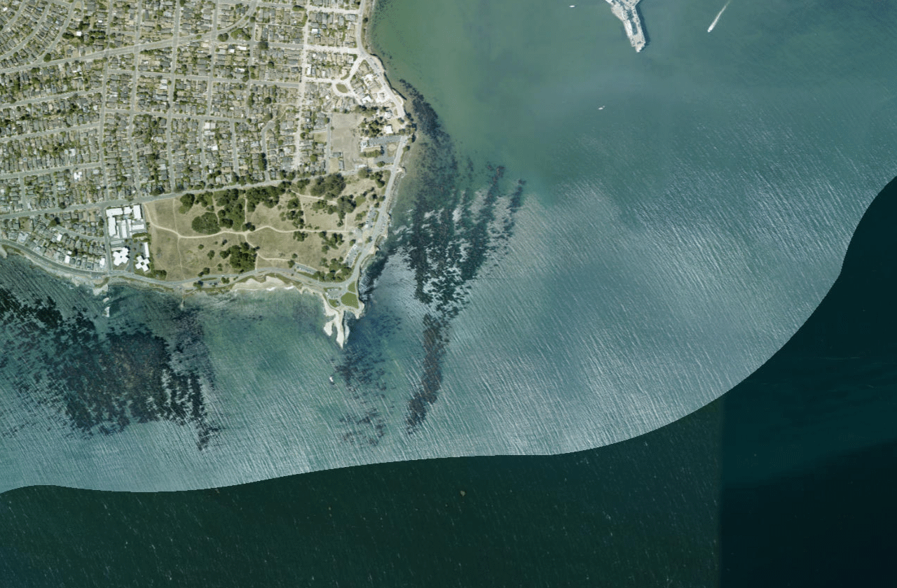 Satellite view of Steamer Lane