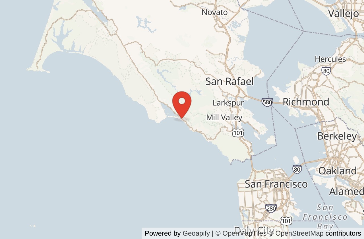 Map showing Stinson Beach location