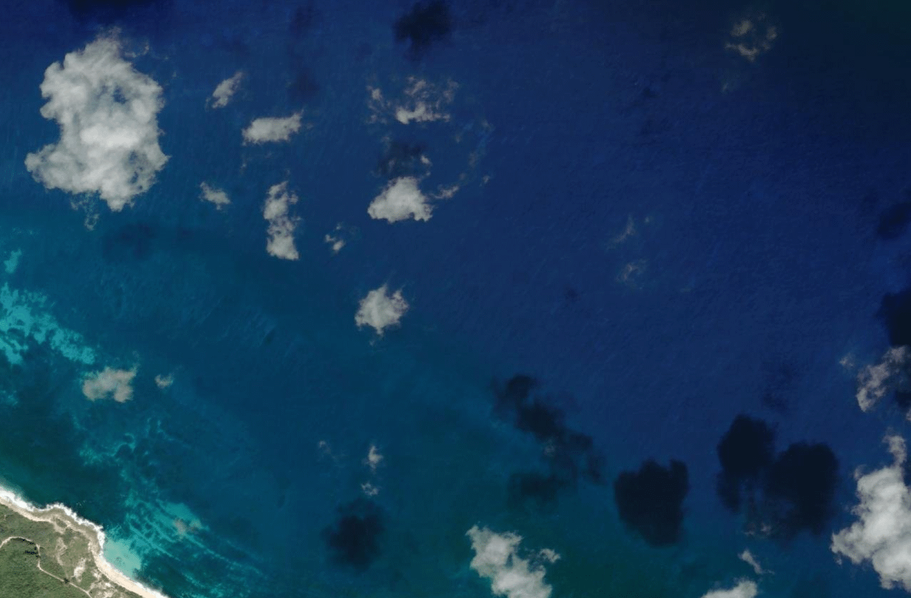 Satellite view of Surfers Beach (Eleuthera)