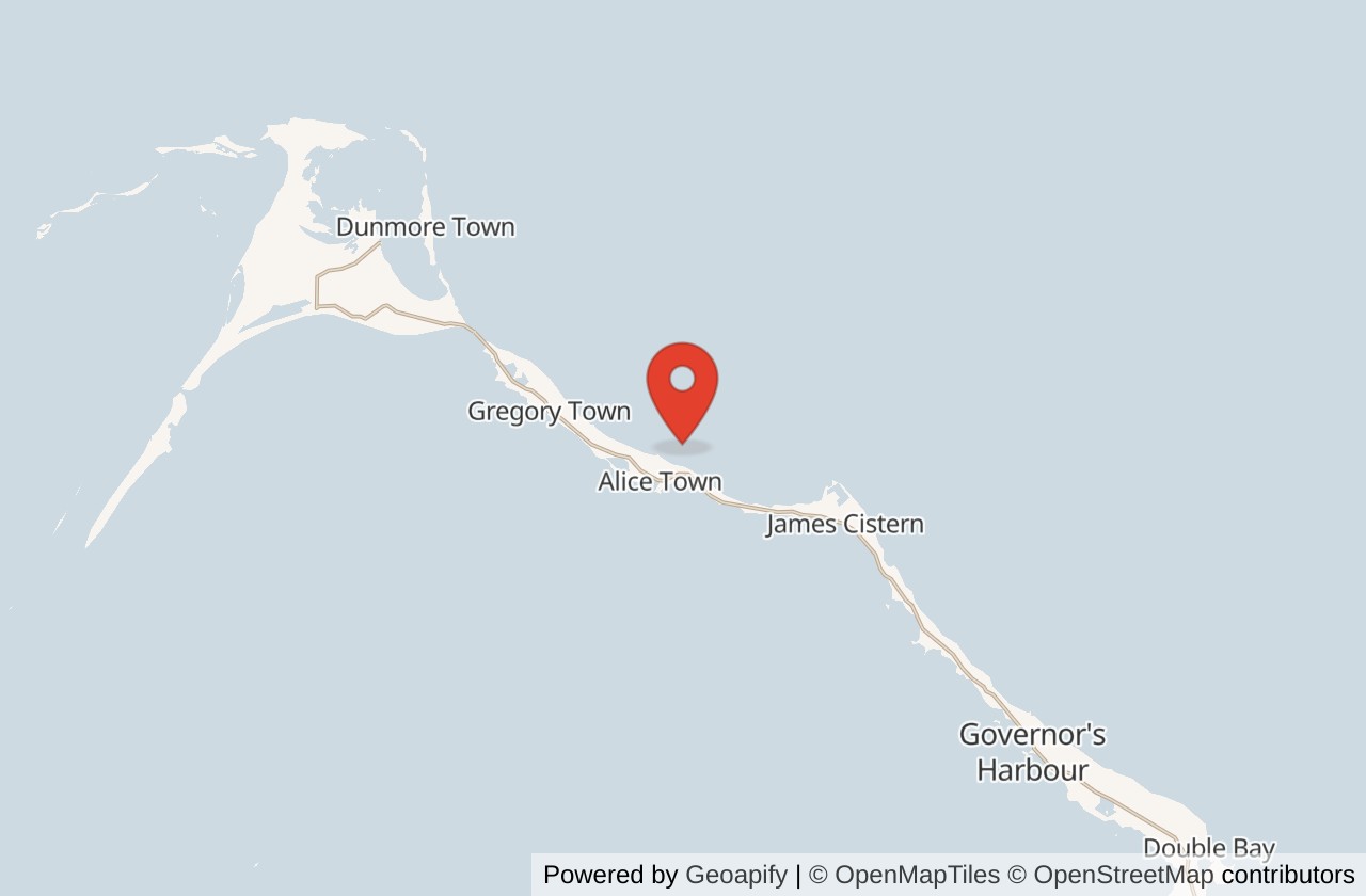Map showing Surfers Beach (Eleuthera) location