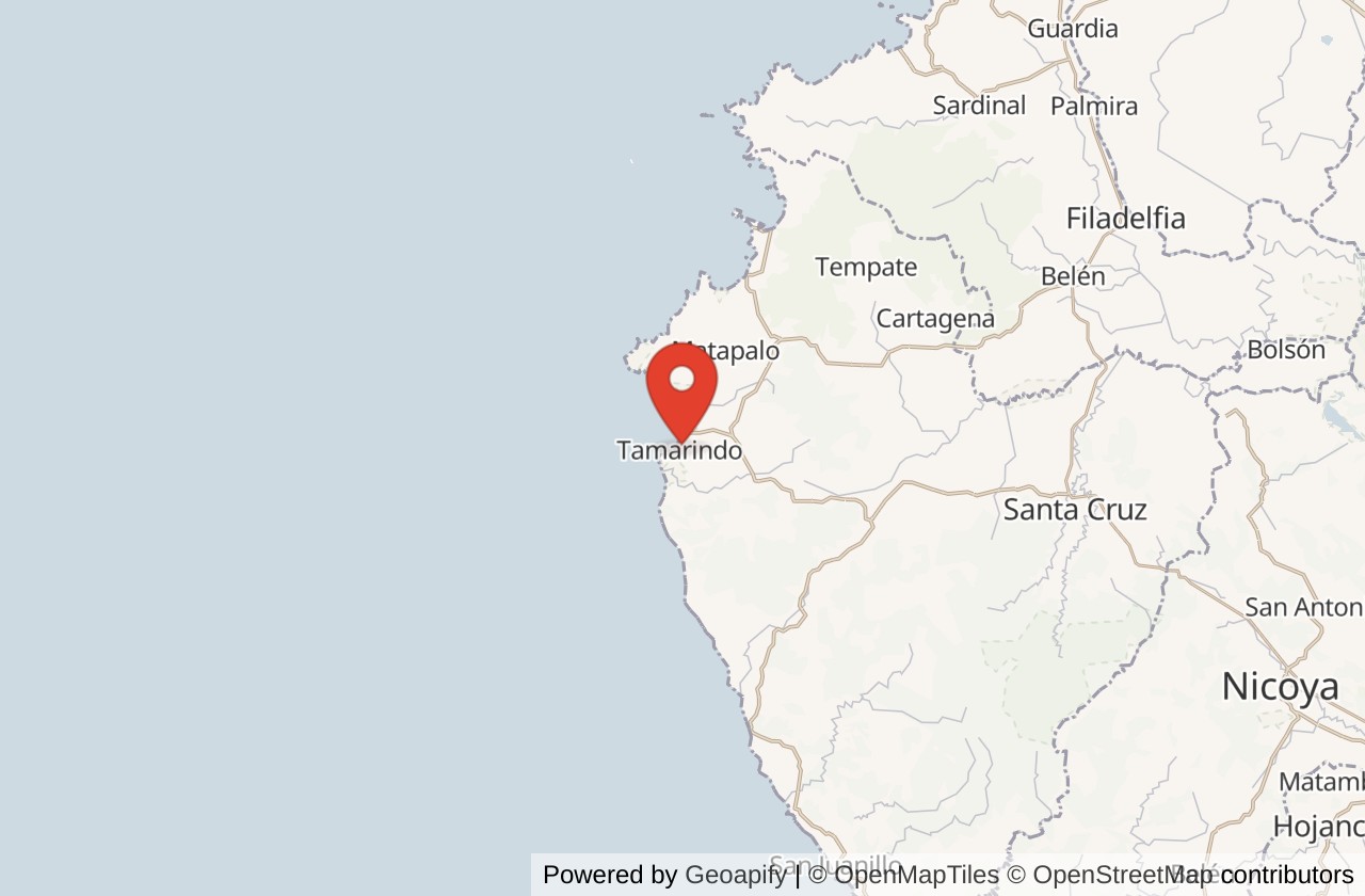 Map showing Tamarindo location