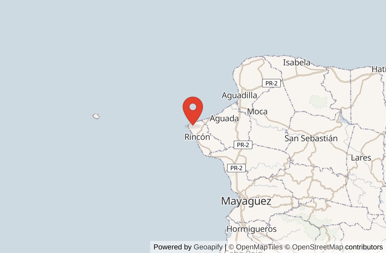 Map showing Tres Palmas (Rincon) location