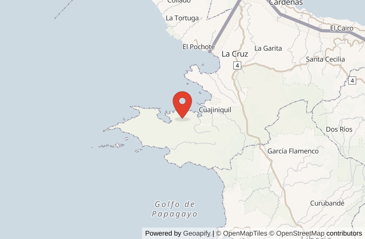 Map showing Witch's Rock (Roca Bruja) location