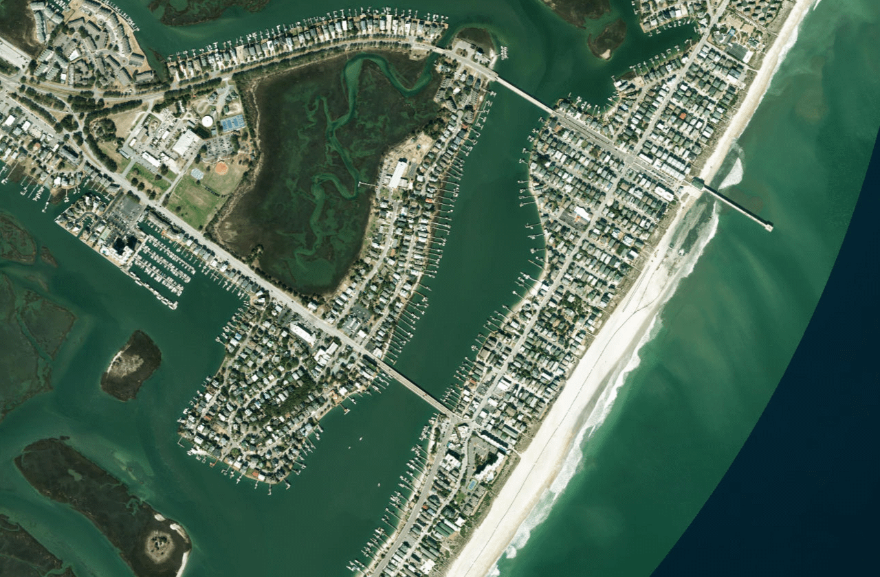 Satellite view of Wrightsville Beach (Oceanic Pier)